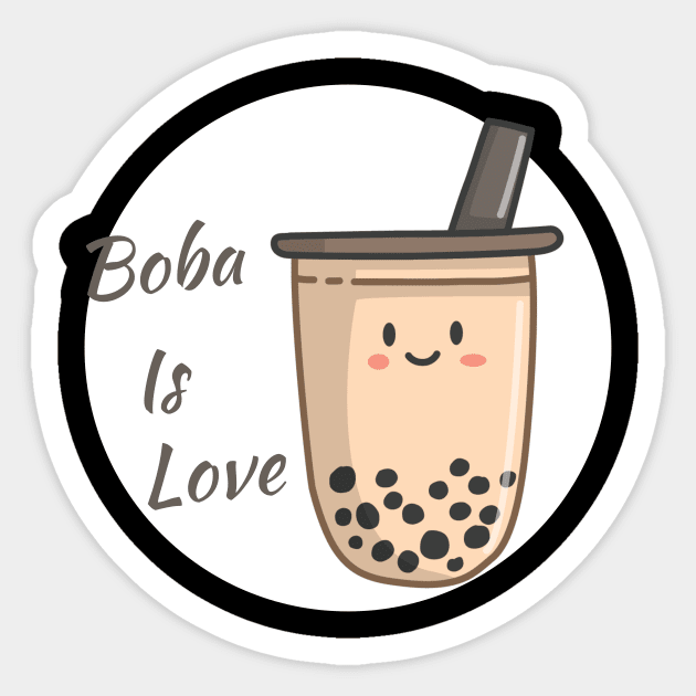 Boba Lover - Happy Boba Tea Sticker by Sleepy Time Tales